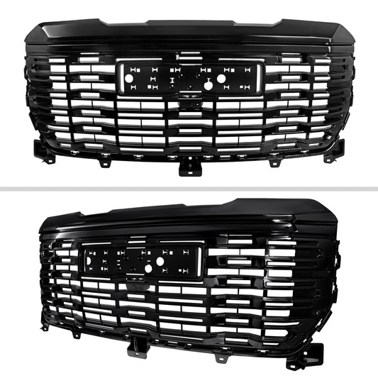 2022-2025 GMC Sierra 1500 Glossy Black Denali Style Front Upper Mesh Hood Grille
