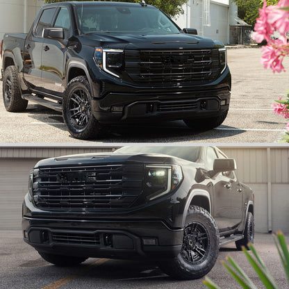 2022-2025 GMC Sierra 1500 Glossy Black SLE Style Mesh Front Upper Hood Grille