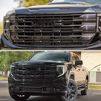 2022-2025 GMC Sierra 1500 Glossy Black SLE Style Mesh Front Upper Hood Grille