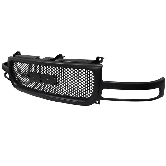 1999-2002 GMC Sierra 1500 2500LD/ 2000-2006 Yukon + XL Black ABS Round Hole Mesh Grille