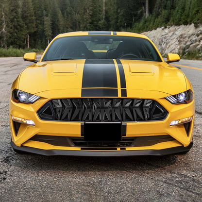 2018-2023 Ford Mustang Shark Style Hood Grille w/ 3D Smoked Lens LED Turn Signal Lights