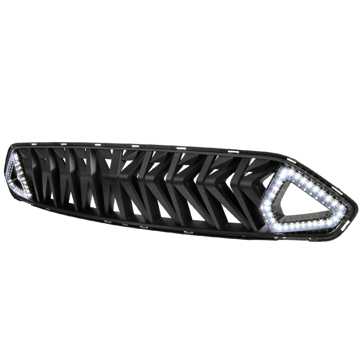 2018-2023 Ford Mustang Shark Style Hood Grille w/ 3D Smoked Lens LED Turn Signal Lights