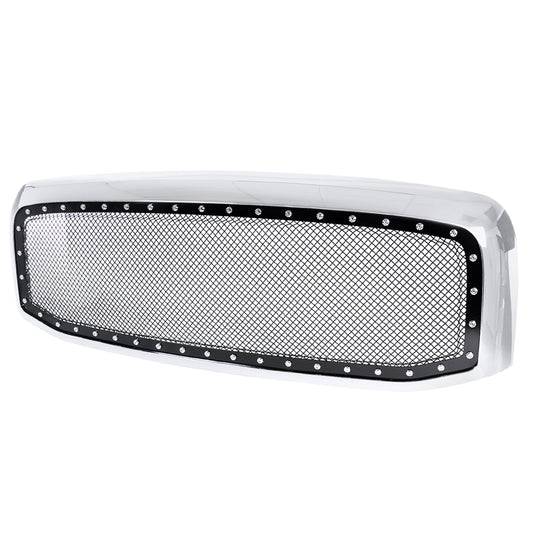 2006-2008 Dodge RAM Chrome ABS Rivet Style Grille w/ Stainless Steel Mesh