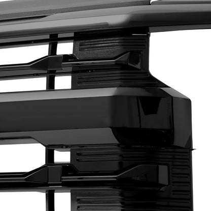 2022-2024 Chevrolet Silverado 1500 Glossy Black Mesh Front Upper Hood Grille