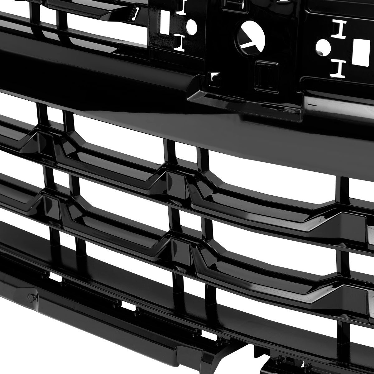 2022-2024 Chevrolet Silverado 1500 Glossy Black Mesh Front Upper Hood Grille