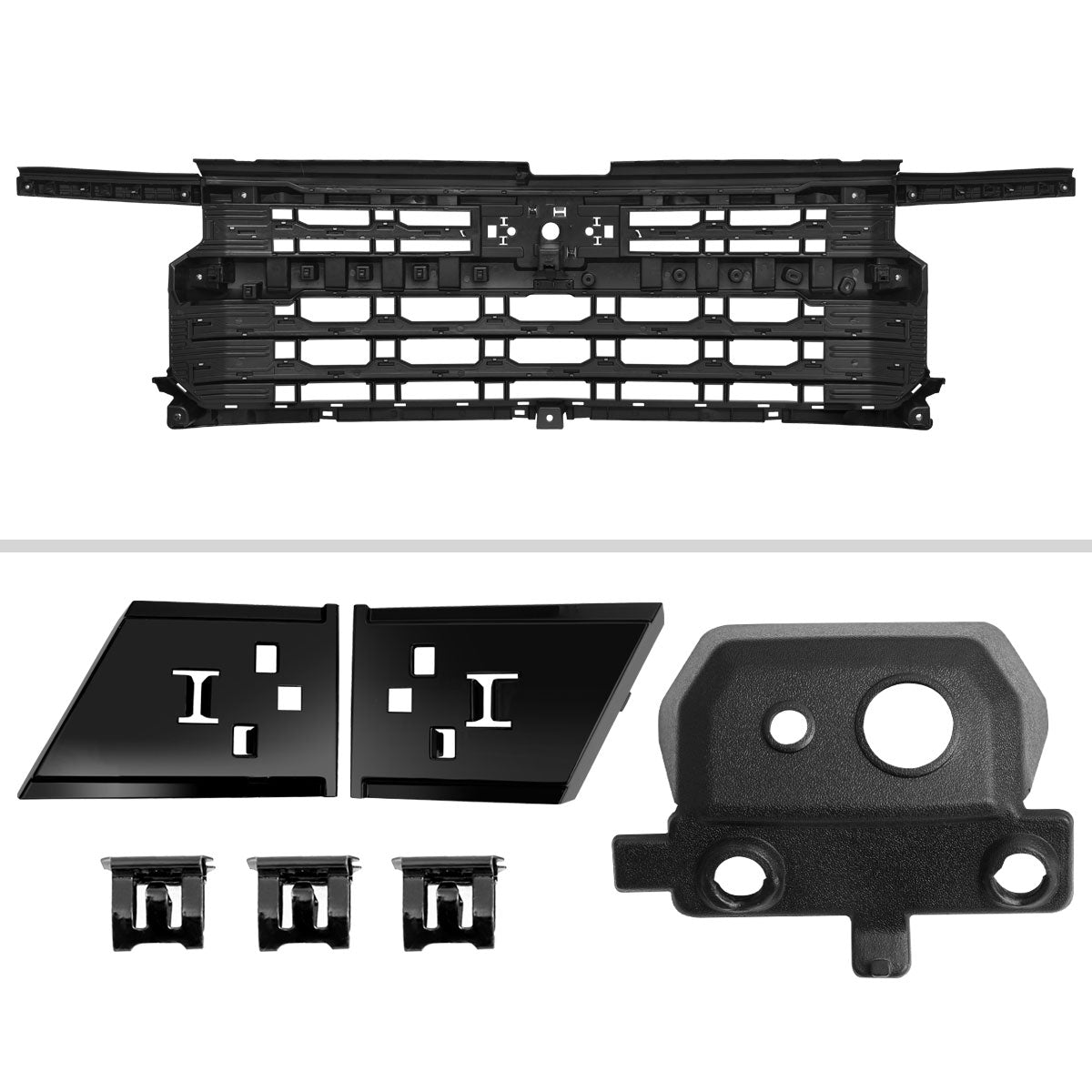 2022-2024 Chevrolet Silverado 1500 Glossy Black Mesh Front Upper Hood Grille