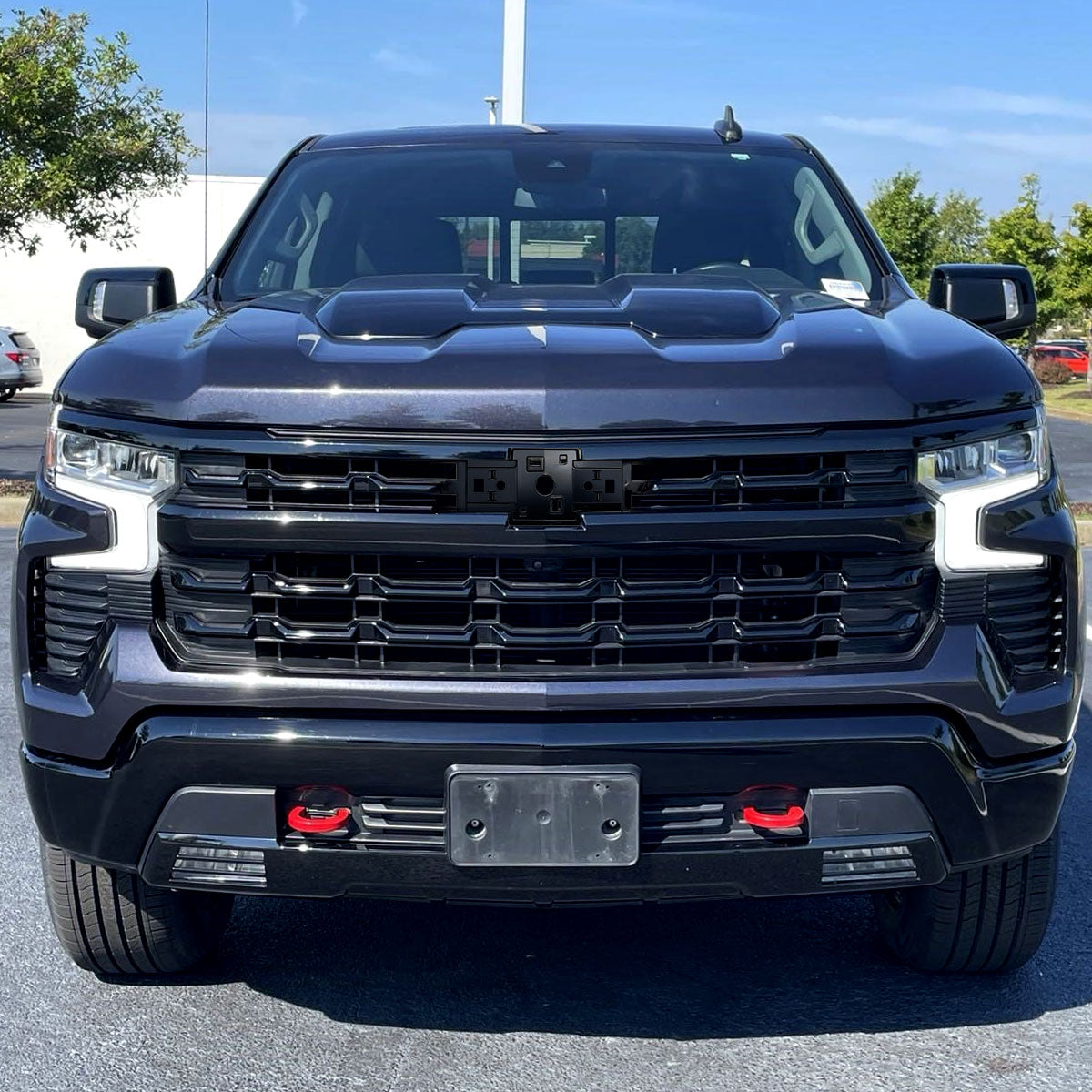 2022-2024 Chevrolet Silverado 1500 Glossy Black Mesh Front Upper Hood Grille