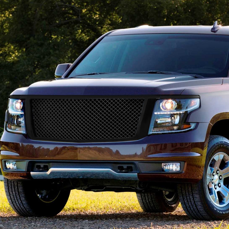 2015-2018 Chevrolet Suburban/Tahoe Glossy Black ABS Mesh Grille