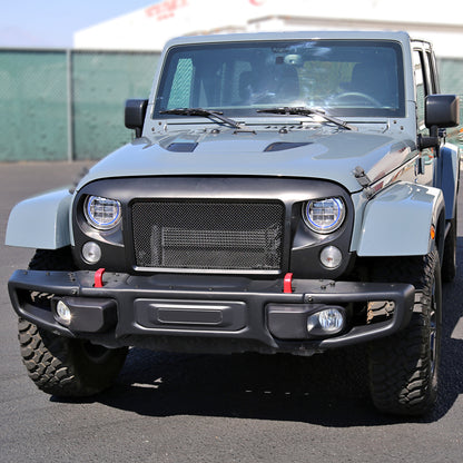 2007-2018 Jeep Wrangler Matte Black ABS Mesh Grille