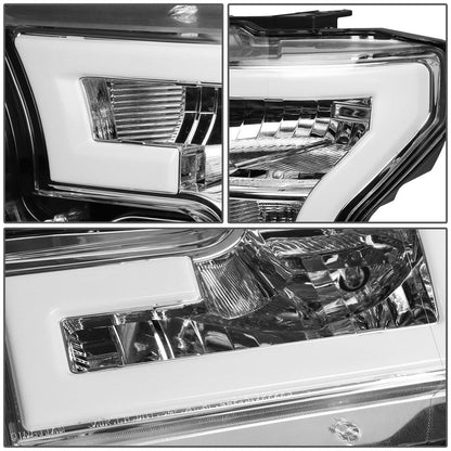 2015-2017 Ford F-150 LED DRL Headlights Chrome Housing