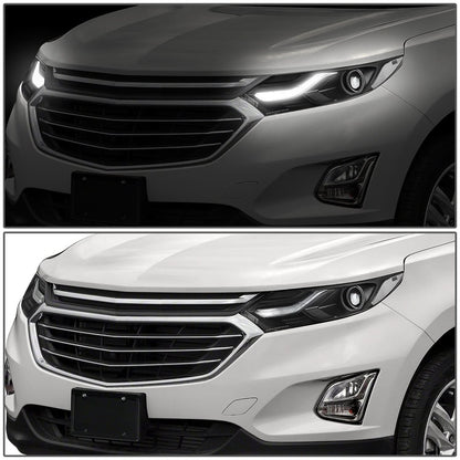 2018-2021 Chevrolet Equinox Projector LED DRL Headlights Black Housing