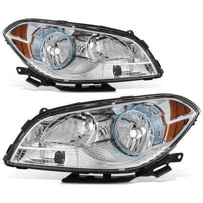 08-12 Chevrolet Malibu Chrome Housing Headlights with Amber Corner