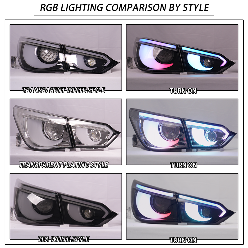 2013–2017 Infiniti Q50 / Q50S RGB Taillights — Transparent Brown & Electroplating Style