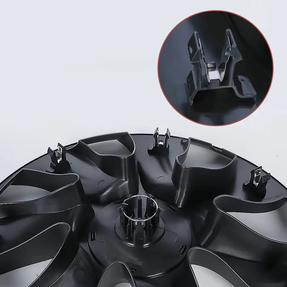 iCBL’s Tesla Model Y Wheel Covers Front & Rear OEM Gemini Style Matte and Gloss Black 2017-2024 (4PCS)