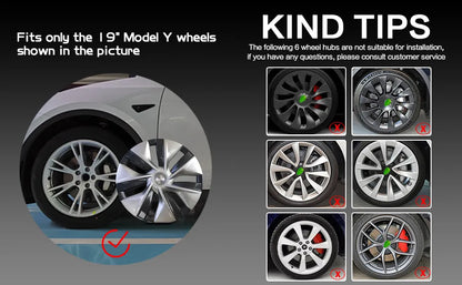 iCBL’s Tesla Model Y Wheel Covers Front & Rear Gemini Sport Style Matte and Gloss Black 2017-2024 (4PCS)
