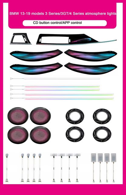 BMW 3 Series F30 / F31 / F34 / F35 / 3GT & 4 Series F36 Gran Coupe Interior 64-Color LED Ambient Light Kit 2013 - 2019