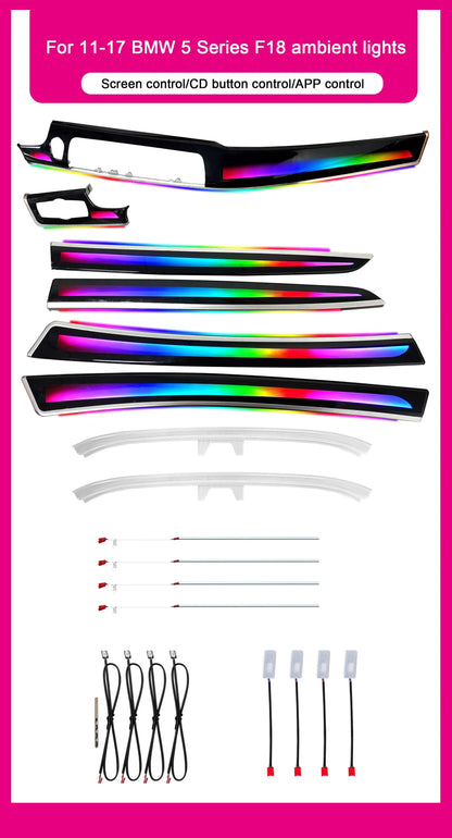 BMW 5 Series F10 / F11 / F18 Interior 64-Color Symphony LED Ambient Light Kit 2011 - 2017