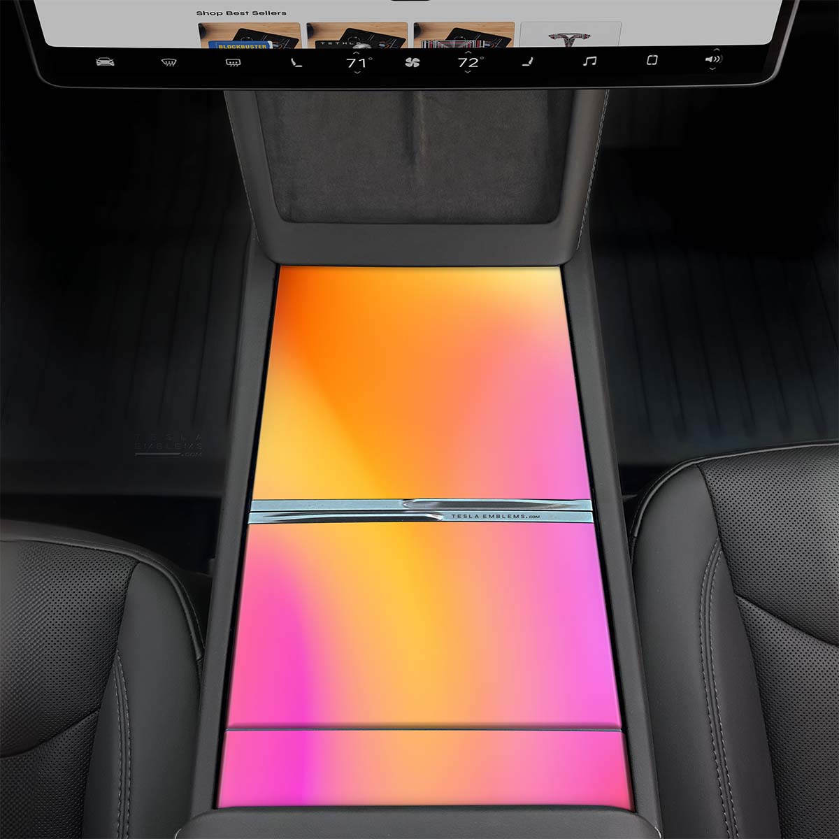 Heatwave Gradient | Tesla Center Console Wrap Kit | Model Y 2026
