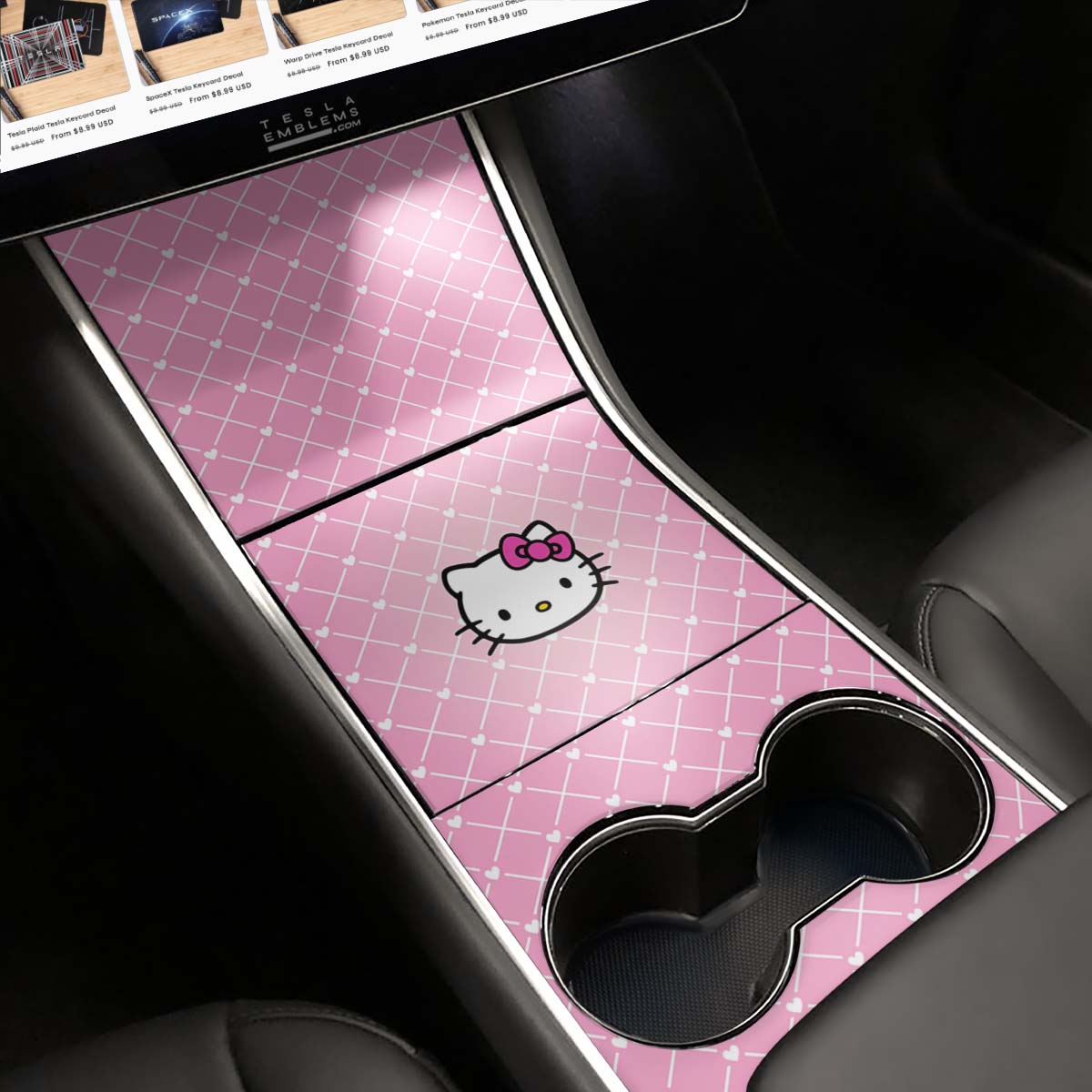 Hello Kitty | Tesla Center Console Wrap Kit | Model Y ’19-20