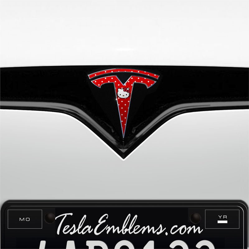 Hello Kitty Tesla Emblem Decals (Front + Back) | Model X