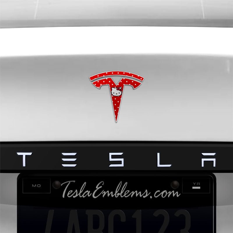 Hello Kitty Tesla Emblem Decals (Front + Back) | Model X