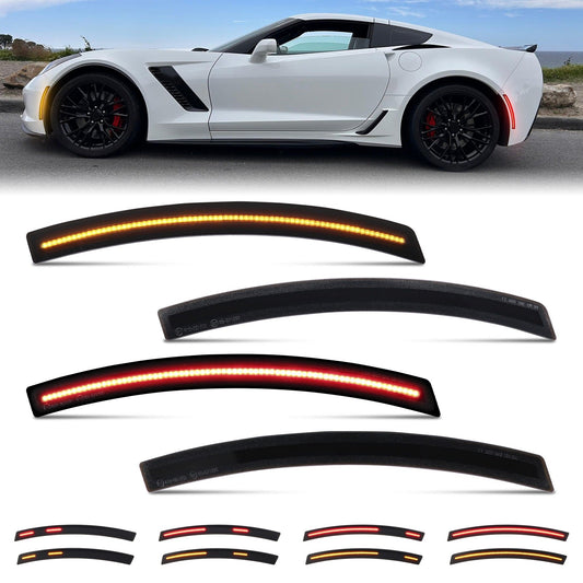 CORVETTE 14-19 FRONT/REAR DYNAMIC SMOKED LED SIDE MARKER