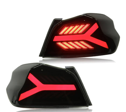 JDMuscle 15-21 WRX/STI Version LB Sequential LED Tail Lights Clear Lens with Black Base