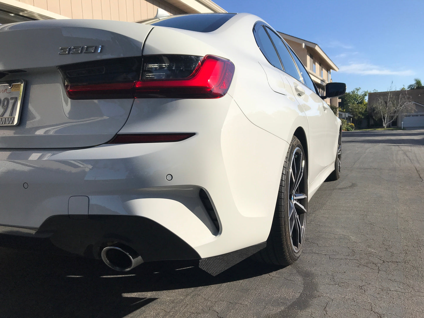 BMW Carbon Fiber Rear Bumper Splitter Extensions Gloss Wet (Plain)