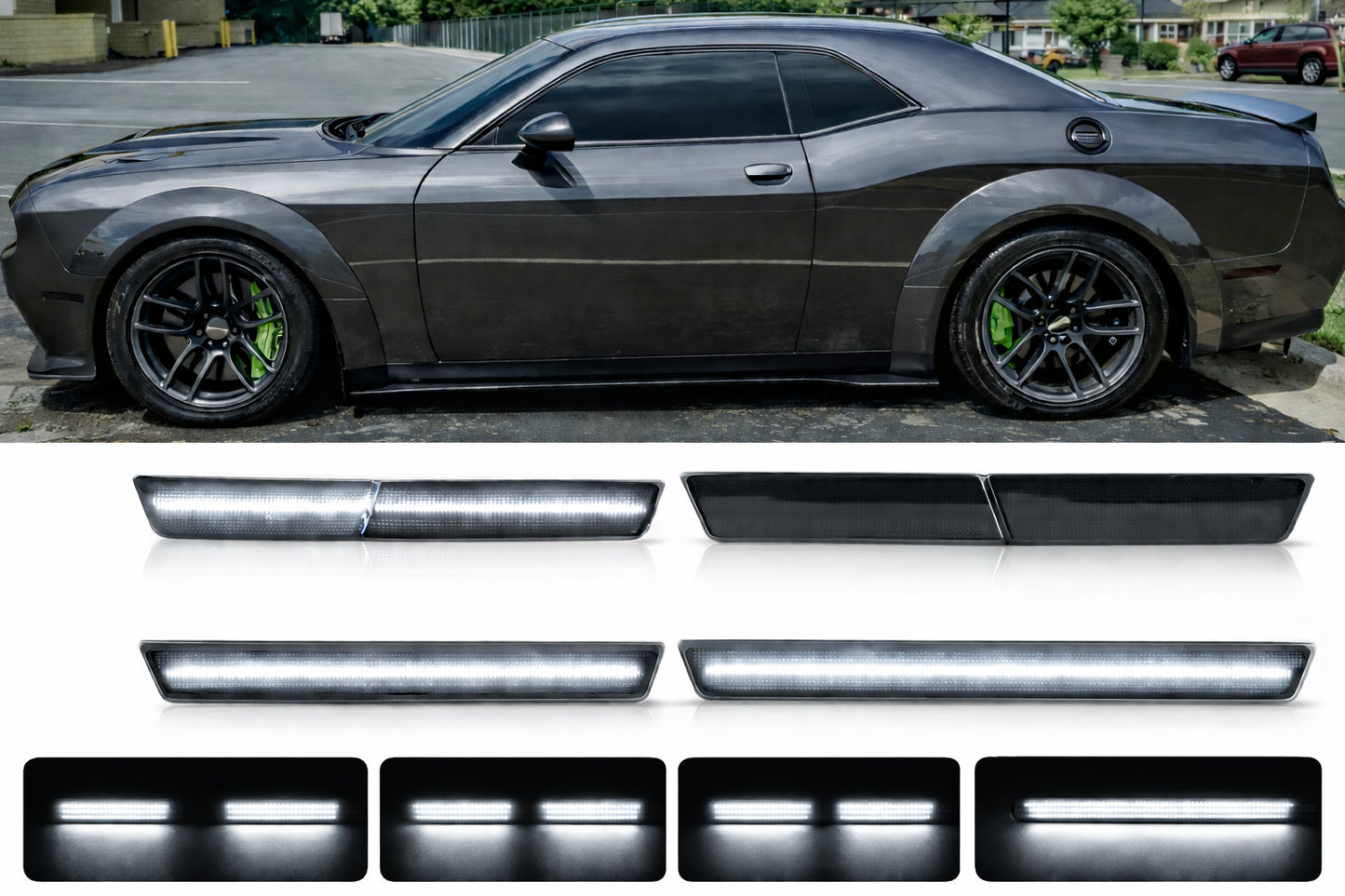 CHALLENGER WIDEBODY 15-23 FRONT/REAR DYNAMIC SMOKED LED SIDE MARKERS