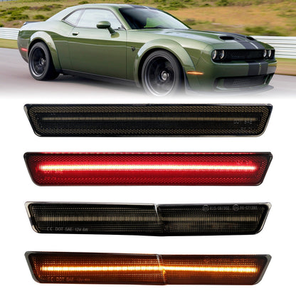 CHALLENGER WIDEBODY 15-23 FRONT/REAR SMOKED LED SIDE MARKERS