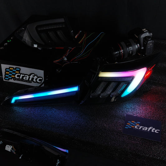 CraftC Performance SMOKED LENS X PEARL WHITE "RGB" 2019-2026 Corolla Hatchback & GR Corolla Sequential Taillights