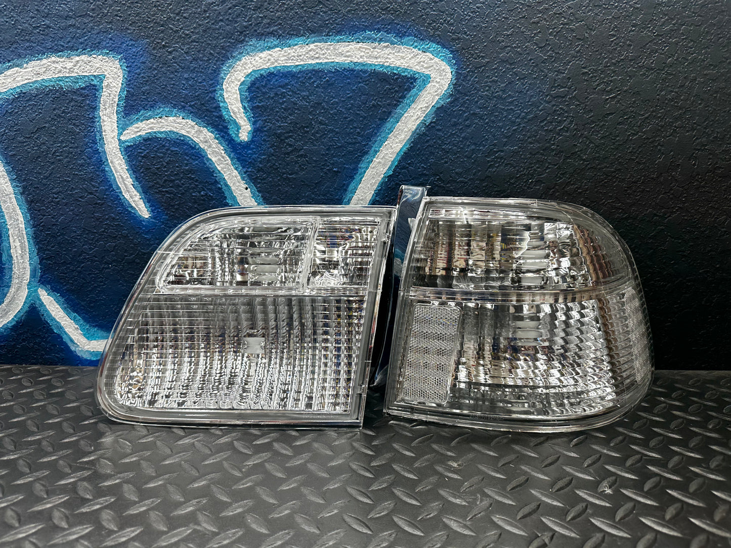 1999-2000 Honda Civic 4d Sedan Ek Jdm Style Clear Lens Tail Light Inner Outer Total Of 4 Pieces