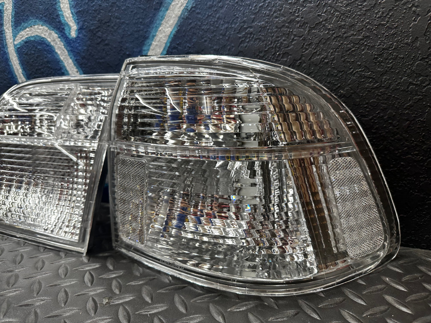 1999-2000 Honda Civic 4d Sedan Ek Jdm Style Clear Lens Tail Light Inner Outer Total Of 4 Pieces