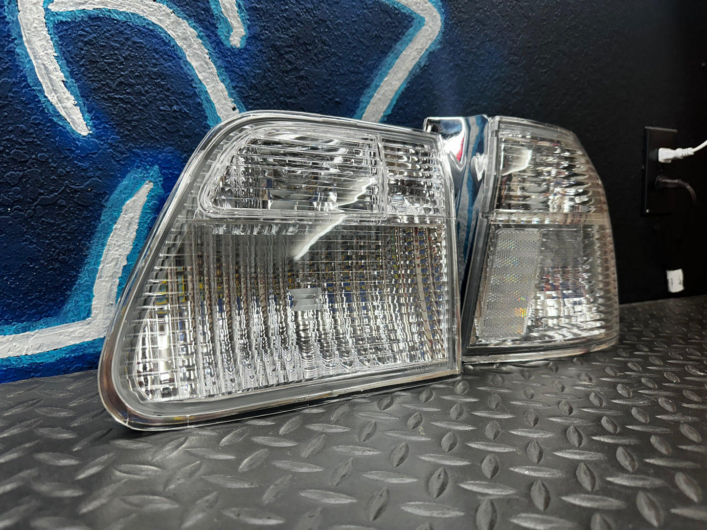 1999-2000 Honda Civic 4d Sedan Ek Jdm Style Clear Lens Tail Light Inner Outer Total Of 4 Pieces