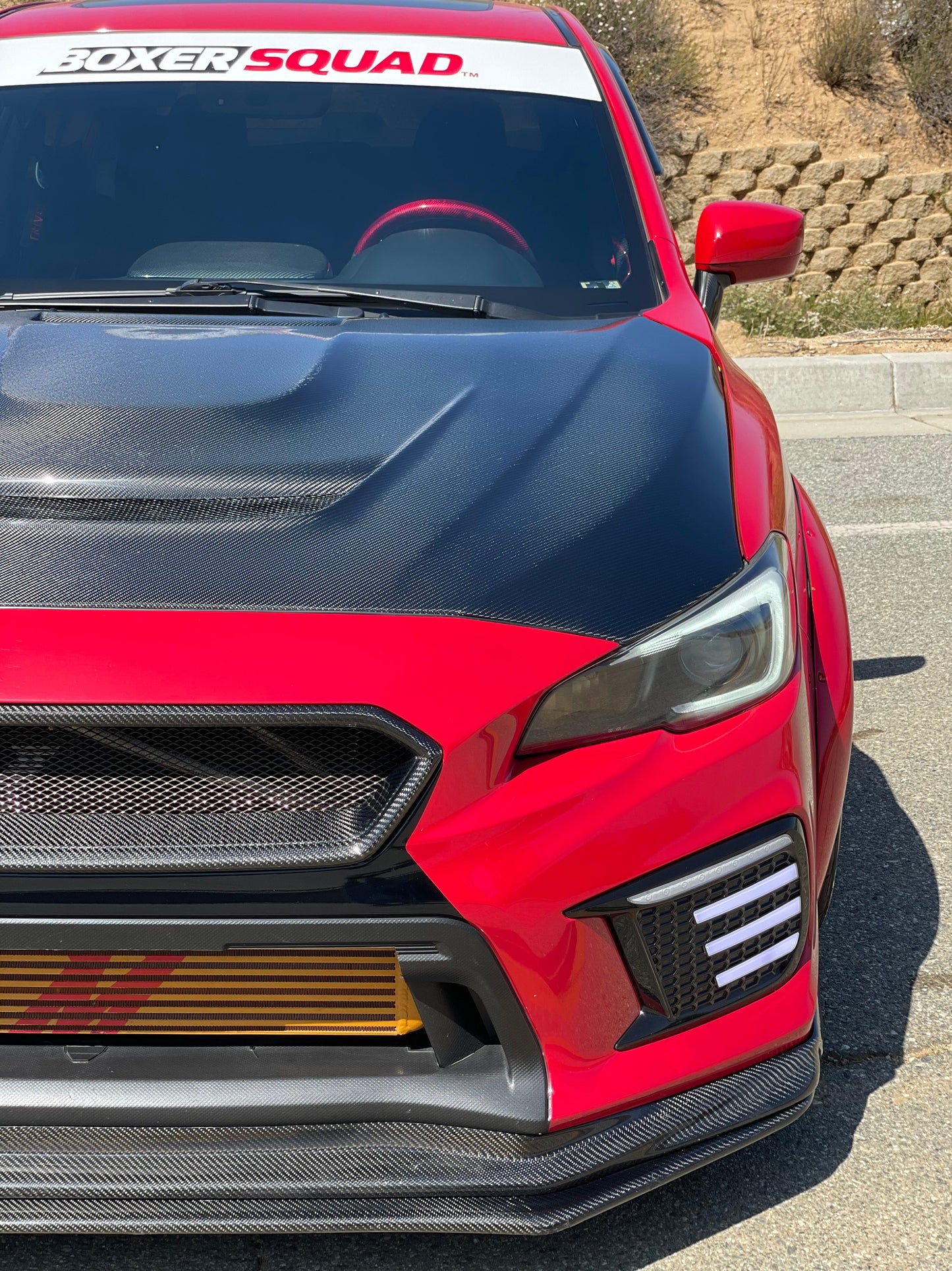 JDMuscle [15-21 WRX/STI w/ FMIC] Tanso Carbon Fiber Hood V3 Scoopless