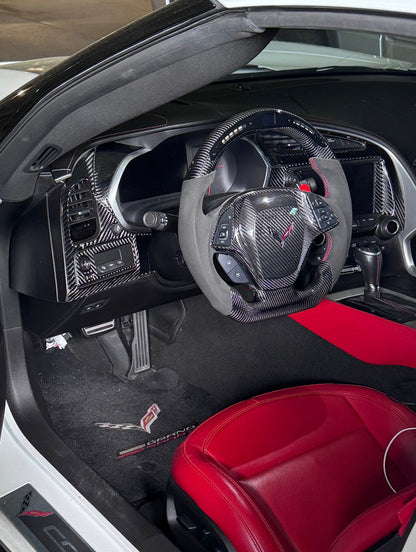 CORVETTE 14-19 CARBON FIBER DASH BOARD FULL TRIM SET