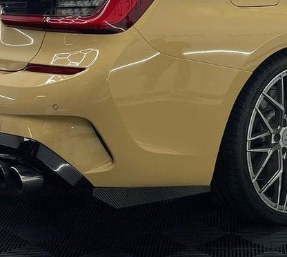BMW Carbon Fiber Rear Bumper Splitter Extensions Gloss Wet (Plain)