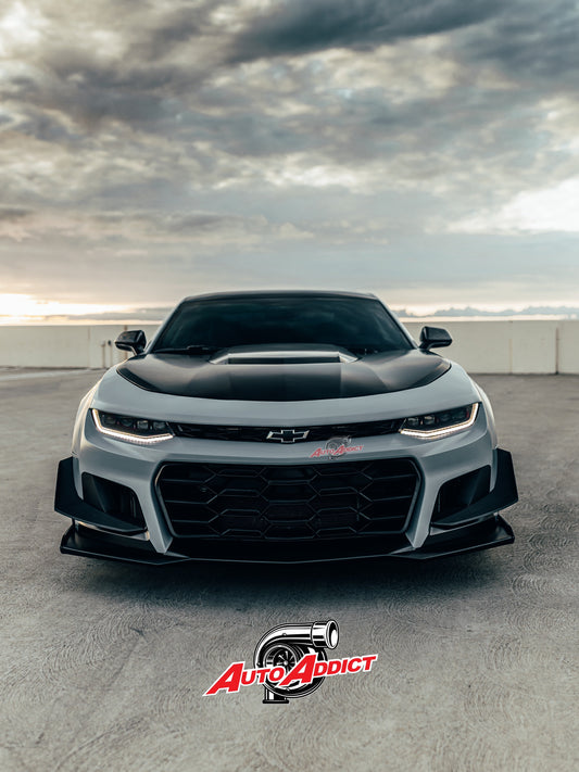 2016-2018 Chevy Camaro ZL1 1LE Track Package Front Bumper Conversion 11pcs Full Kit Flat BLK