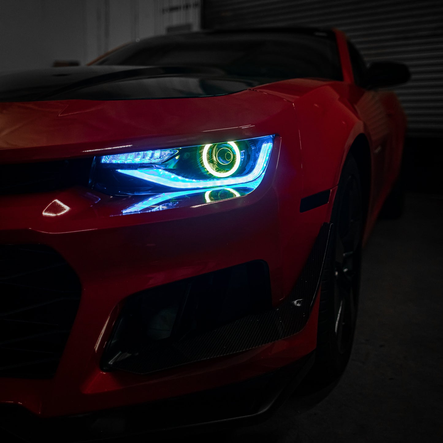 2014-2015 Chevy Camaro 6th Gen Style Headlights Projector Custom RGBW Via Bluetooth Pair