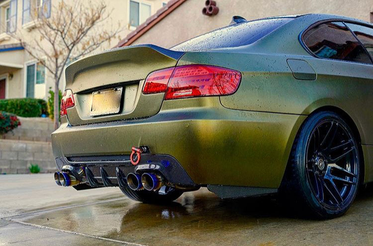 BMW Carbon Fiber Rear Bumper Splitter Extensions Gloss Wet (Plain)