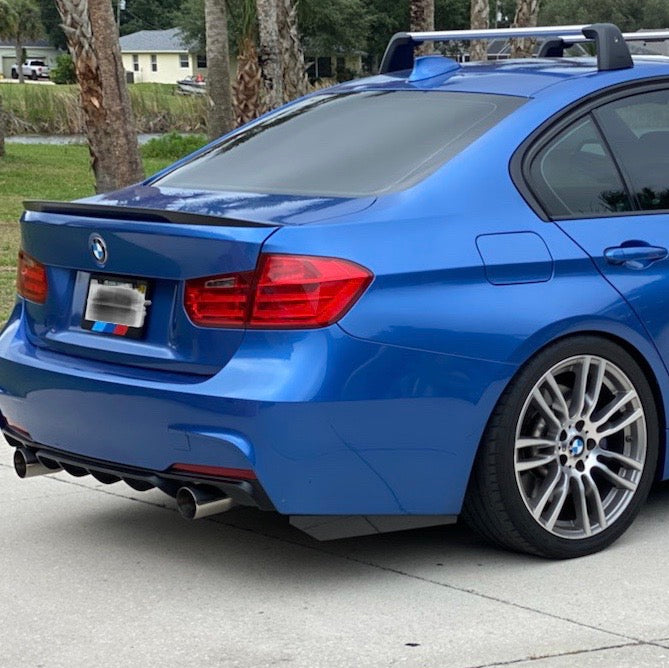 BMW Carbon Fiber Rear Bumper Splitter Extensions Gloss Wet (Plain)