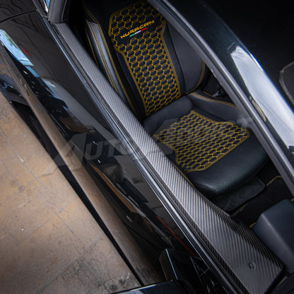 STO Lamborghini Huracan Dry Carbon Fiber Interior Door Panels w/ Brackets