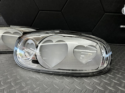 NTXGlow CLEAR Diffused Heart Tail Lights (1990-1997 Na Mazda Miata)
