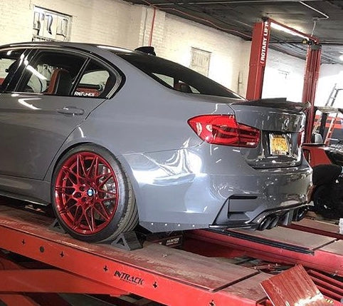 BMW Carbon Fiber Rear Bumper Splitter Extensions Matte Dry (Rivets)