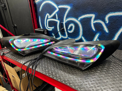 2010–2016 Hyundai Genesis Coupe RGB Infinity Mirror Tail Lights / damaged and poorly built