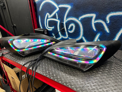 2010–2016 Hyundai Genesis Coupe RGB Infinity Mirror Tail Lights / damaged and poorly built