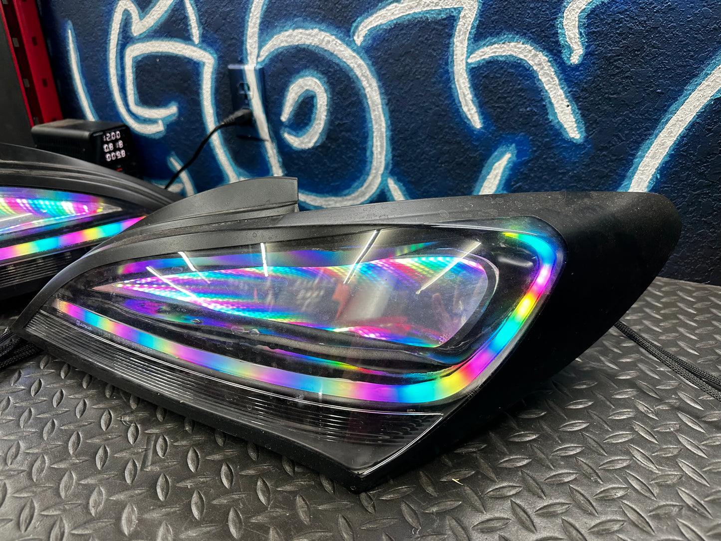 2010–2016 Hyundai Genesis Coupe RGB Infinity Mirror Tail Lights / damaged and poorly built