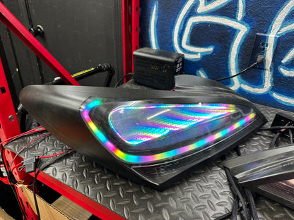 2010–2016 Hyundai Genesis Coupe RGB Infinity Mirror Tail Lights / damaged and poorly built