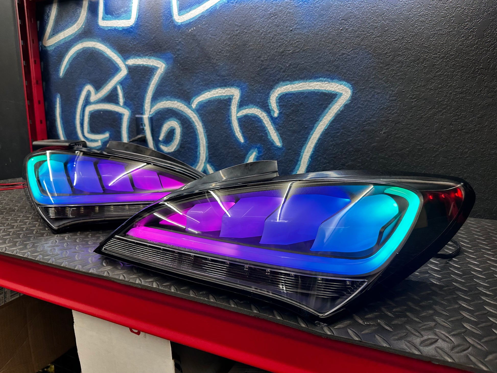 Damaged RGB Spec-D tail lights for 2010-2016 Hyundai Genesis Coupe - photo 8