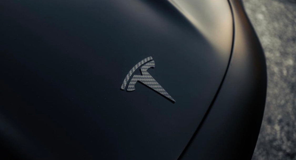 TESLA Matte Carbon Fiber Emblem Logo for Model 3 & Y Hood +Trunk Letter Accessories